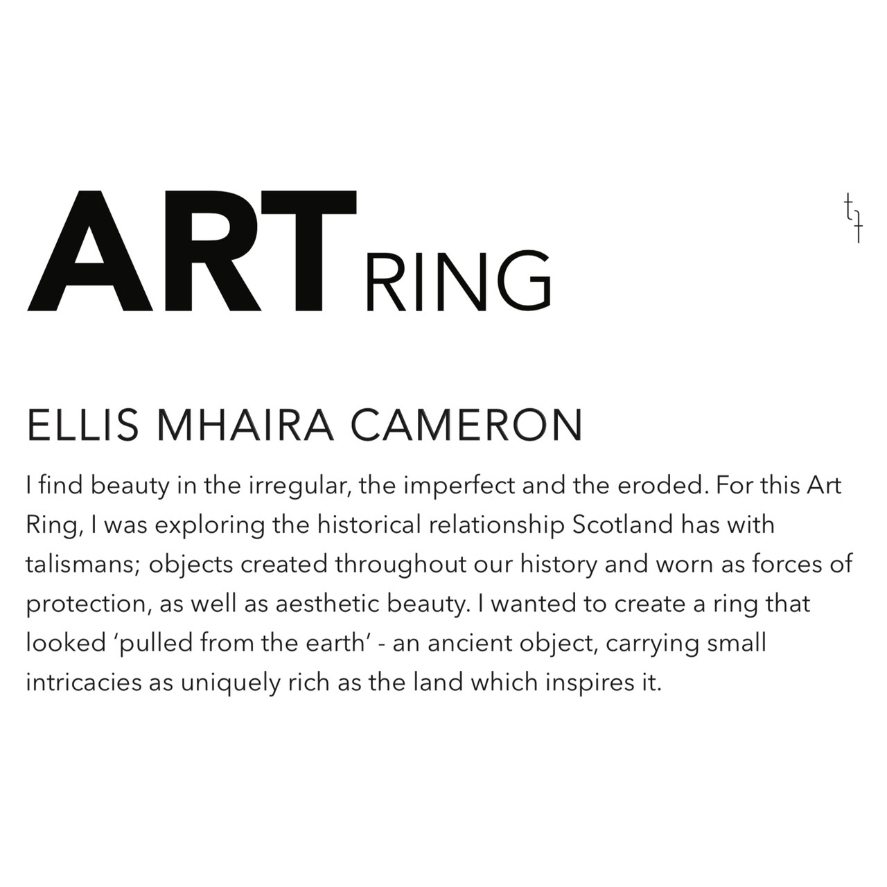 Unearth Art Ring by Ellis Mhairi Cameron available at tomfoolery London as a part of Art Ring 2021 exhibition.