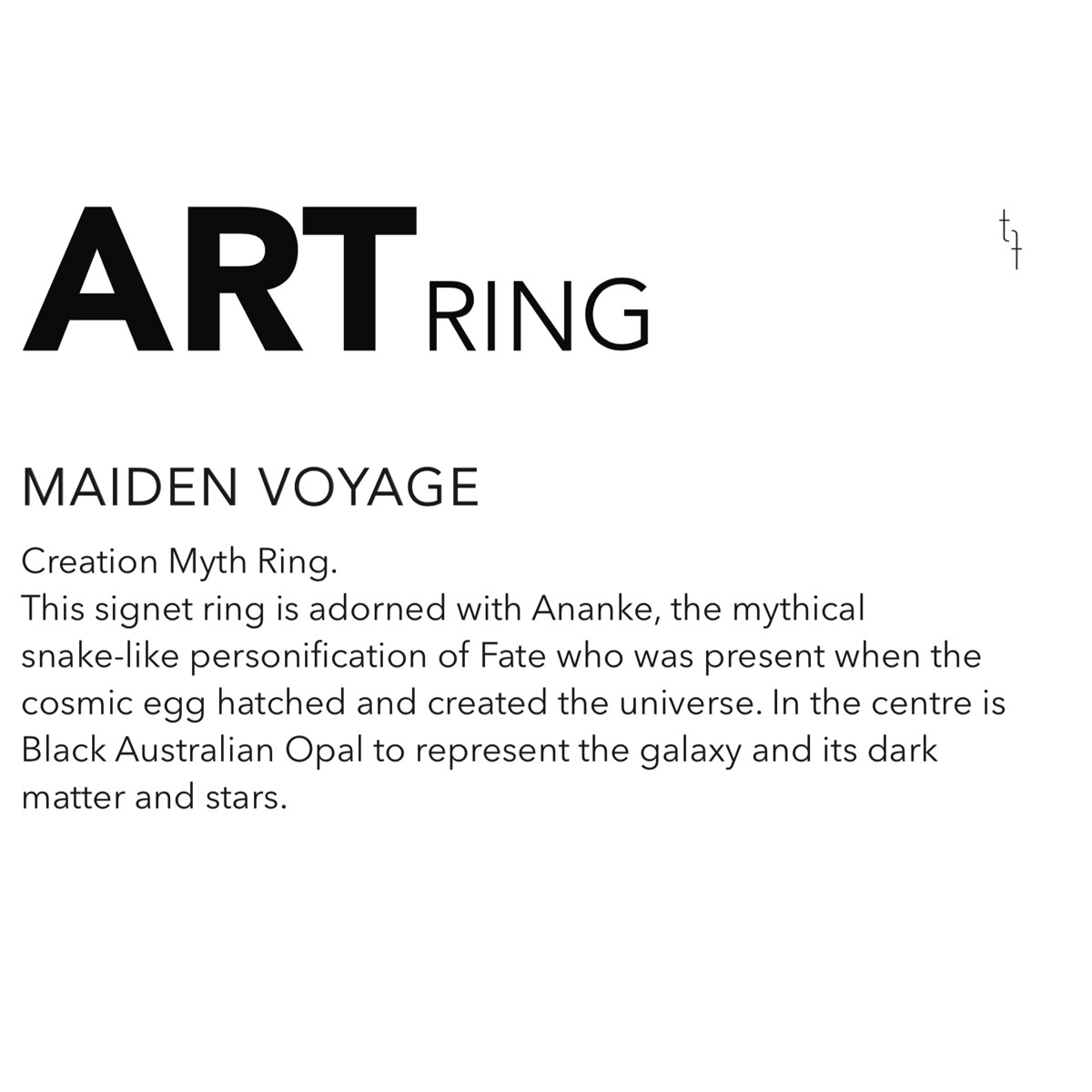 Creation Art Ring by Maiden Voyage available at tomfoolery London as a part of Art Ring 2021 exhibition.