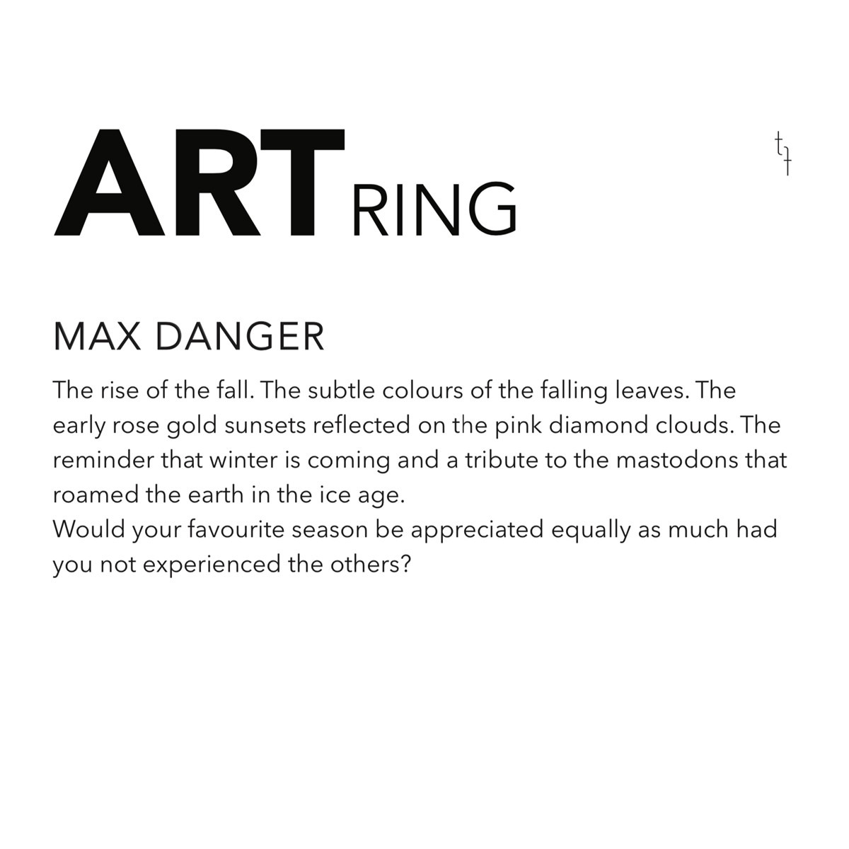 The Rise of the Fall Art Ring by Max Danger available at tomfoolery London as a part of Art Ring 2021 exhibition.