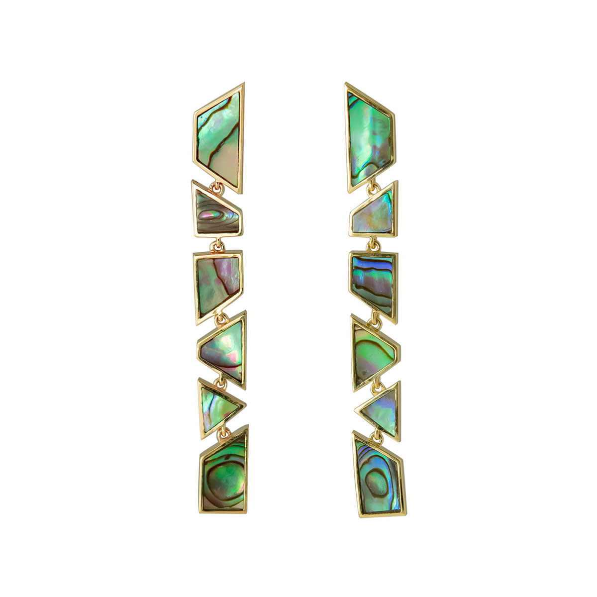 Tesserae Pearl Inlay Short Drop Earrings by metier by tomfoolery. Shop metier by tomfoolery online at tomfoolerylondon.co.uk