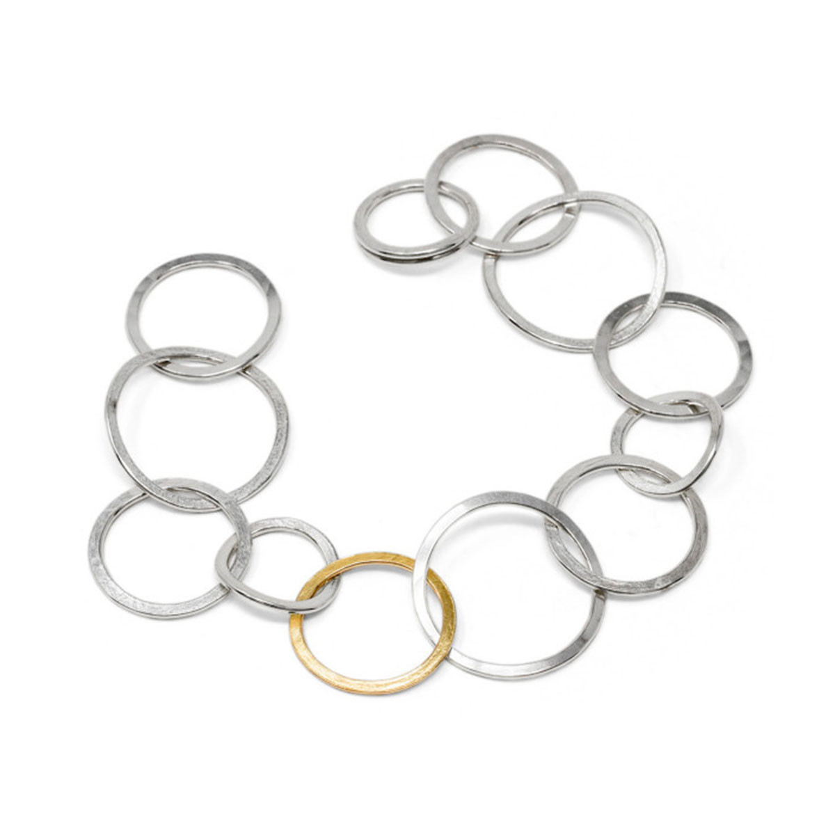 Honesty Mix bracelet silver and gold by Latham and Neve available at tomfoolery london.