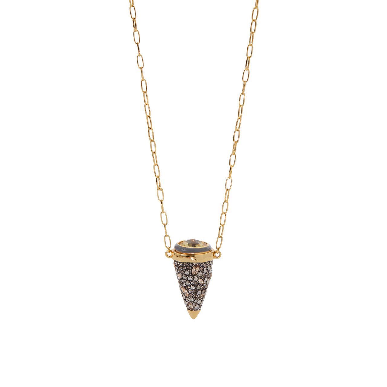 Solanales Crystal Pendulum Pendant Necklace - Champagne by Alexis Bittar available at tomfoolery london