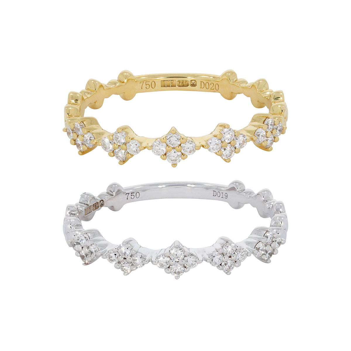 Floral Diamond Half Eternity Ring by tf Diamonds - available at tomfoolery london