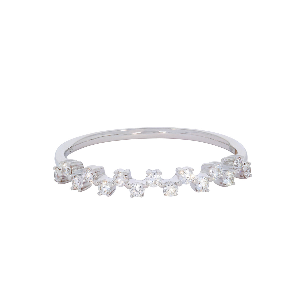 Checkered Diamond Half Eternity Ring by tf Diamonds - available at tomfoolery london