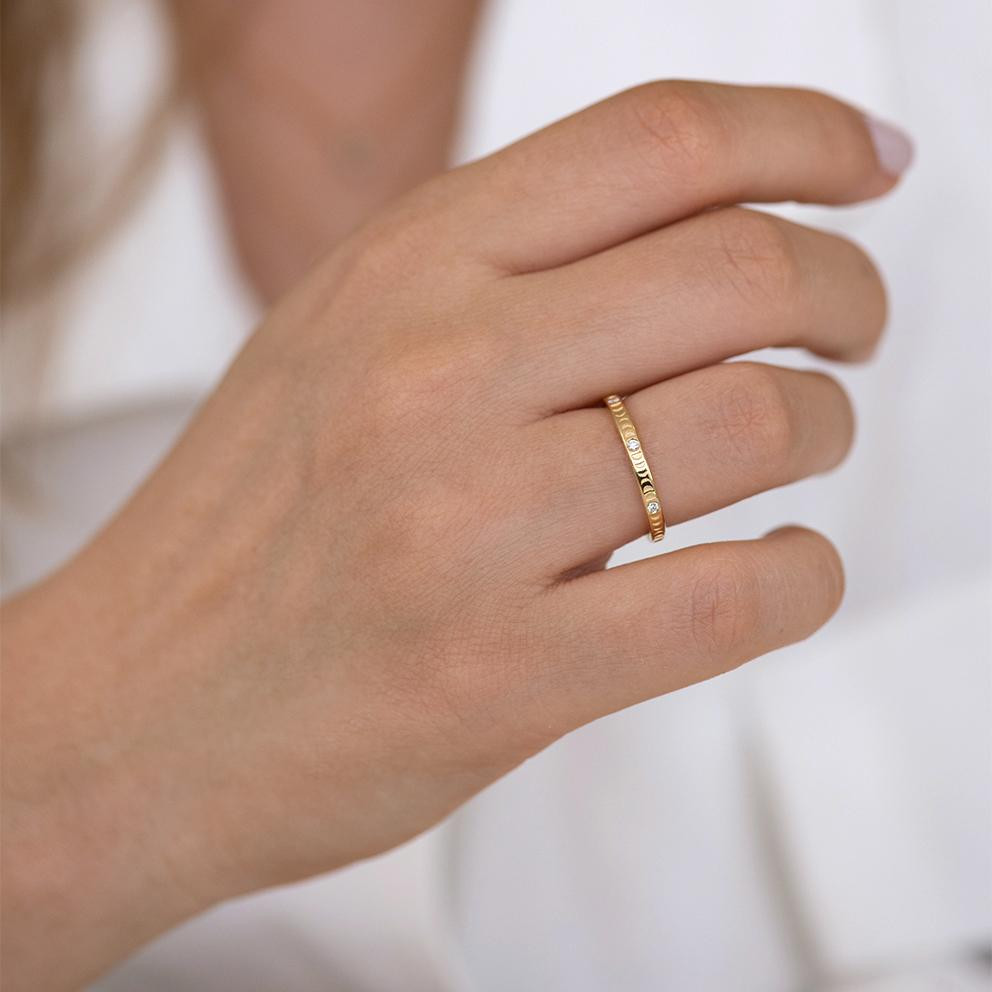 Moon Phase Ring with Full Moon Diamonds in 18ct yellow gold by Artemer available at tomfoolery london