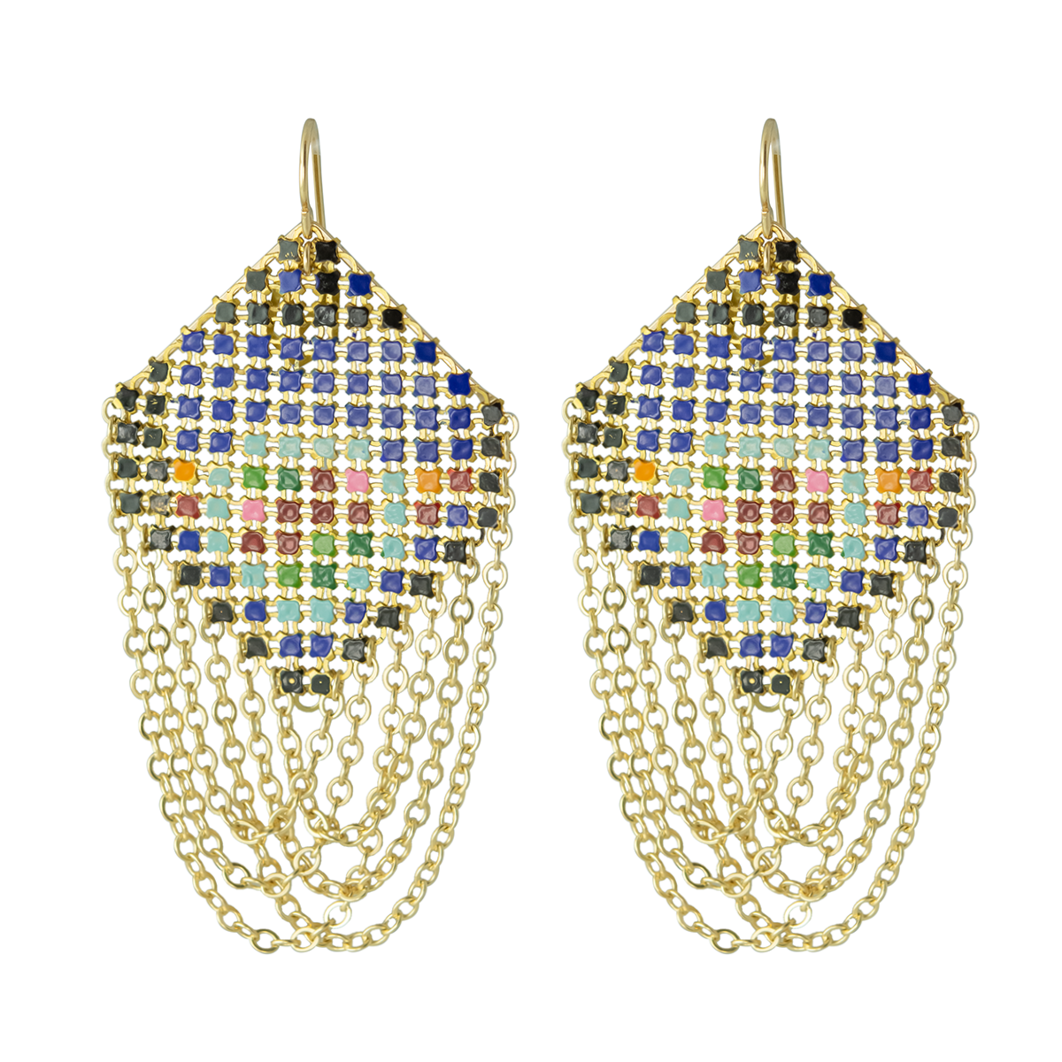 Blue Multi - Swagged Lantern Earrings, Maral Rapp, tomfoolery London | www.tomfoolerylondon.co.uk