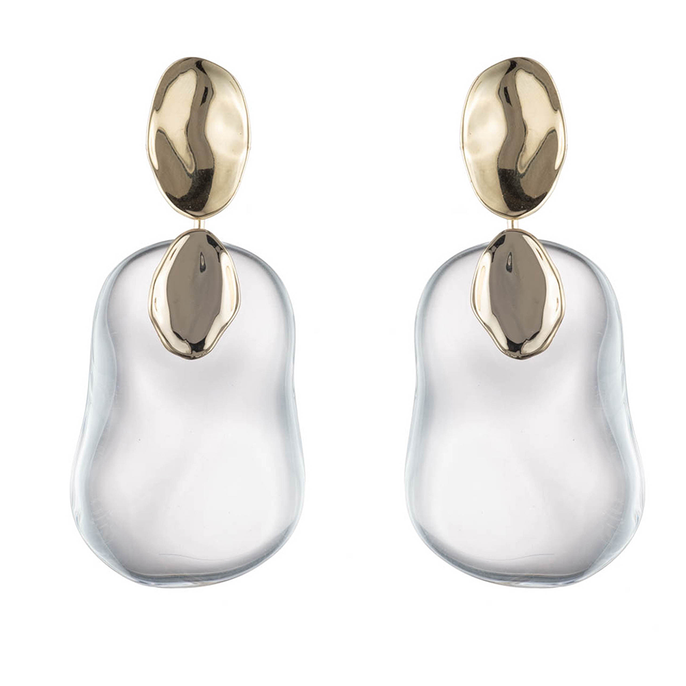 Clear Pebble Drop Studs by Alexis Bittar available at tomfoolery london