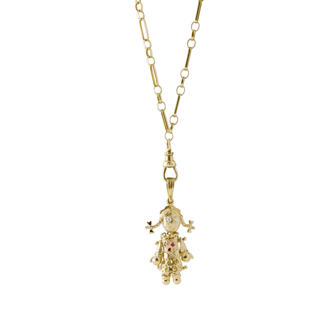 CARISSIMA Gold Women's 9ct Yellow Gold Cubic Zirconia Mini Doll Pendant on  Curb Chain Necklace of 46cm/18 : Amazon.co.uk: Fashion