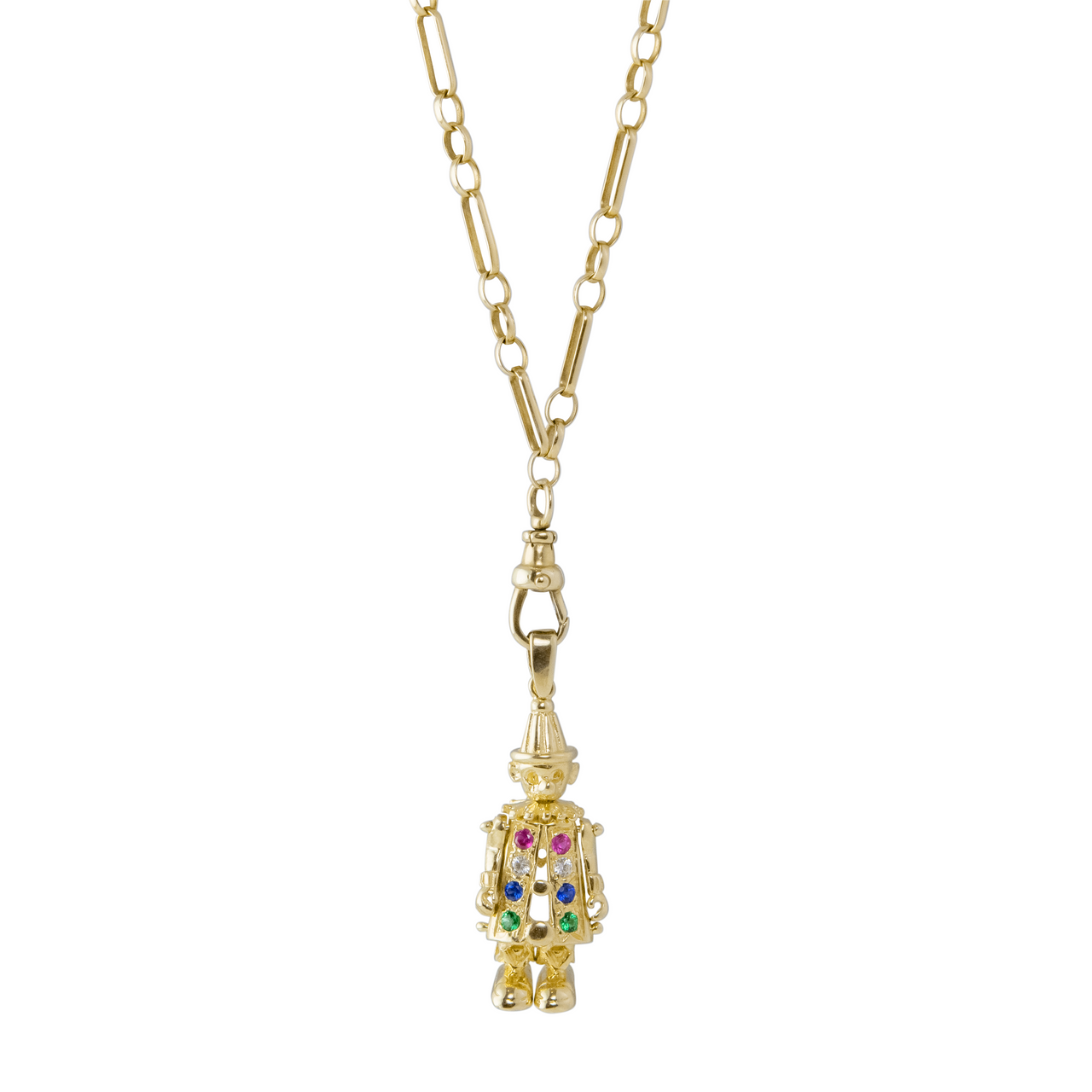 Clown Articulated Charm in 9ct Yellow Gold (no chain) by tomfoolery london 14ct series available to shop online at www.tomfoolerylondon.co.uk