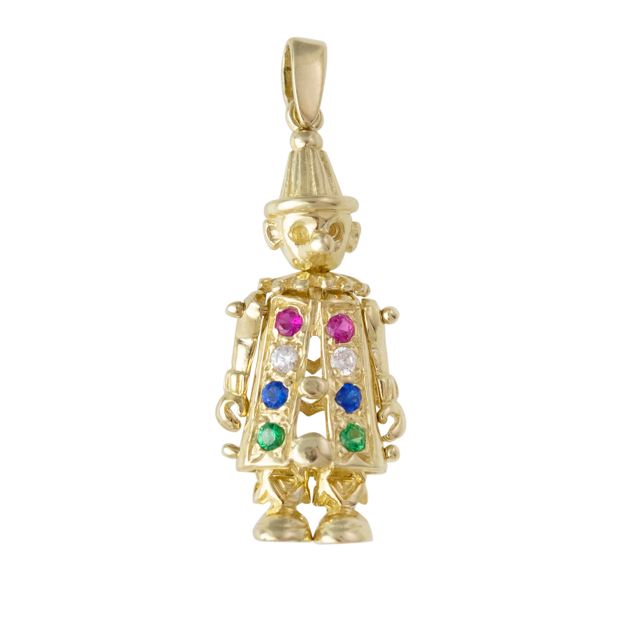 Clown Articulated Charm in 9ct Yellow Gold (no chain) by tomfoolery london 14ct series available to shop online at www.tomfoolerylondon.co.uk