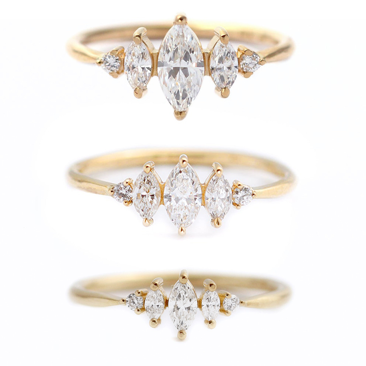 Art Deco Marquise Diamond Engagement Ring in 18ct Yellow Gold by Artemer available at tomfoolery london