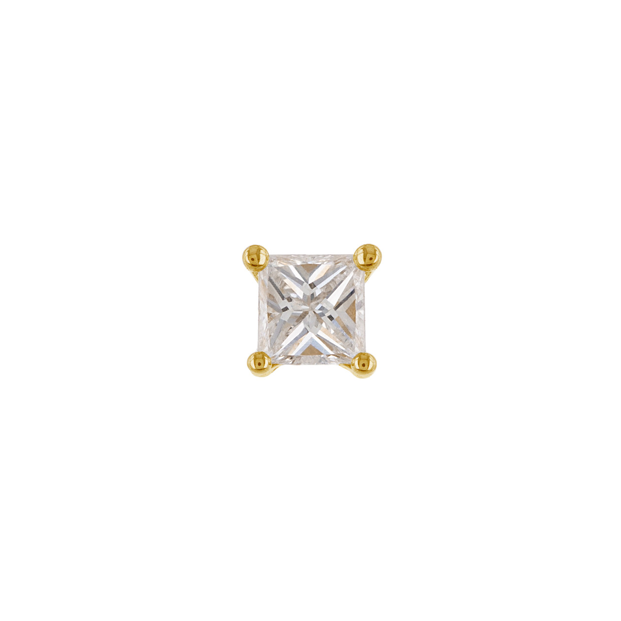Claw-Set Princess Diamond Studs by tf Diamonds - available at tomfoolery london