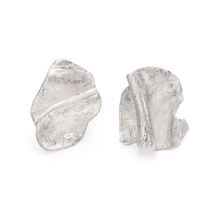 Kelp Wave Studs Silver by Emily Nixon available online at tomfoolery london