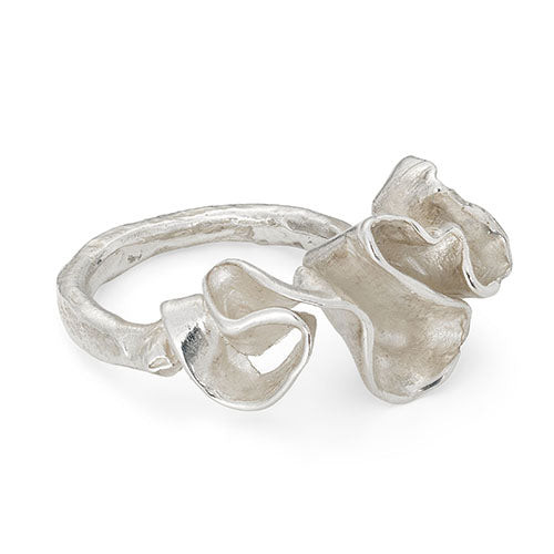 Tall Scribble Silver Ring by Emily Nixon available online at tomfoolery london