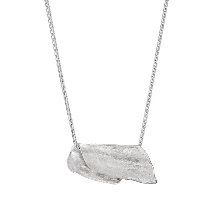 Furled Silver Pendant by Emily Nixon available online at tomfoolery london