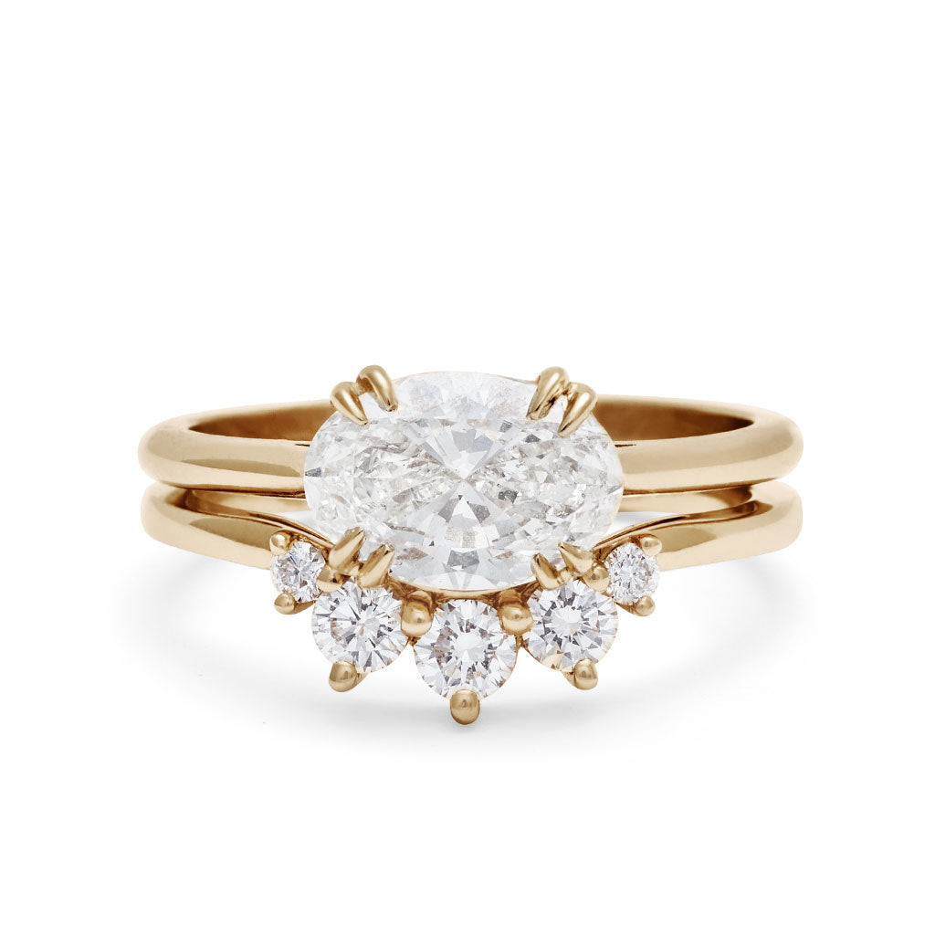 Anna Sheffield: White Diamond Bea East/West Solitaire Ring, tomfoolery
