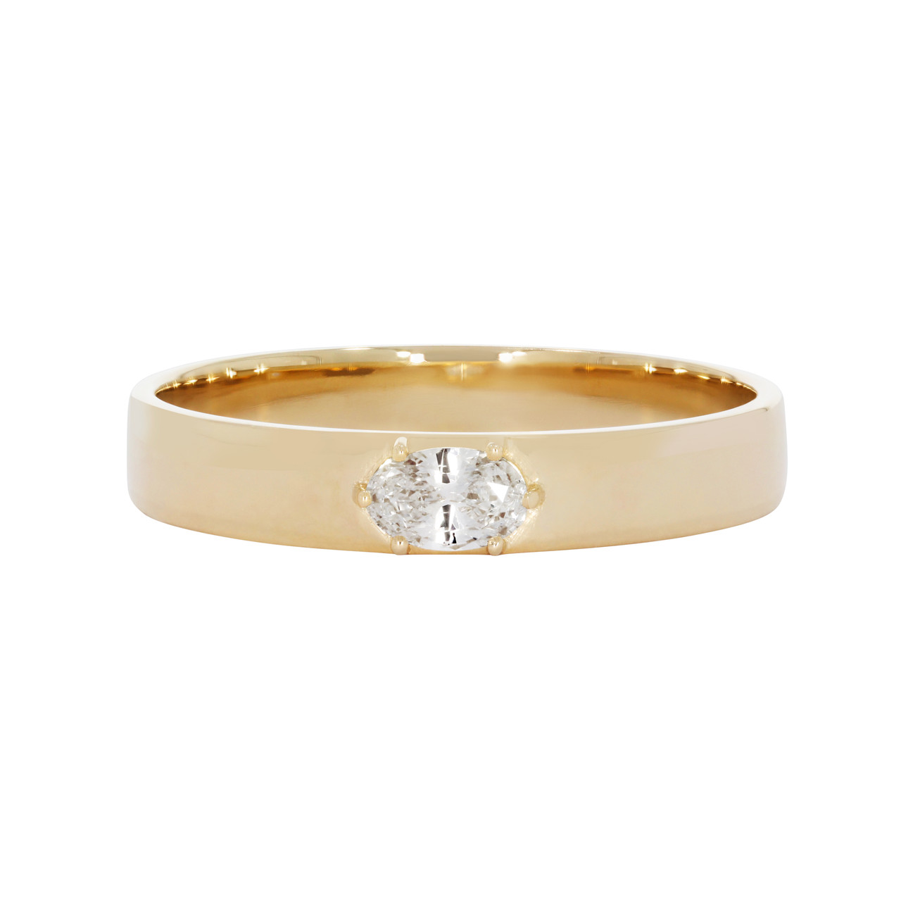 tf diamonds: Oval East-West Diamond Solitaire Wide Ring, tomfoolery