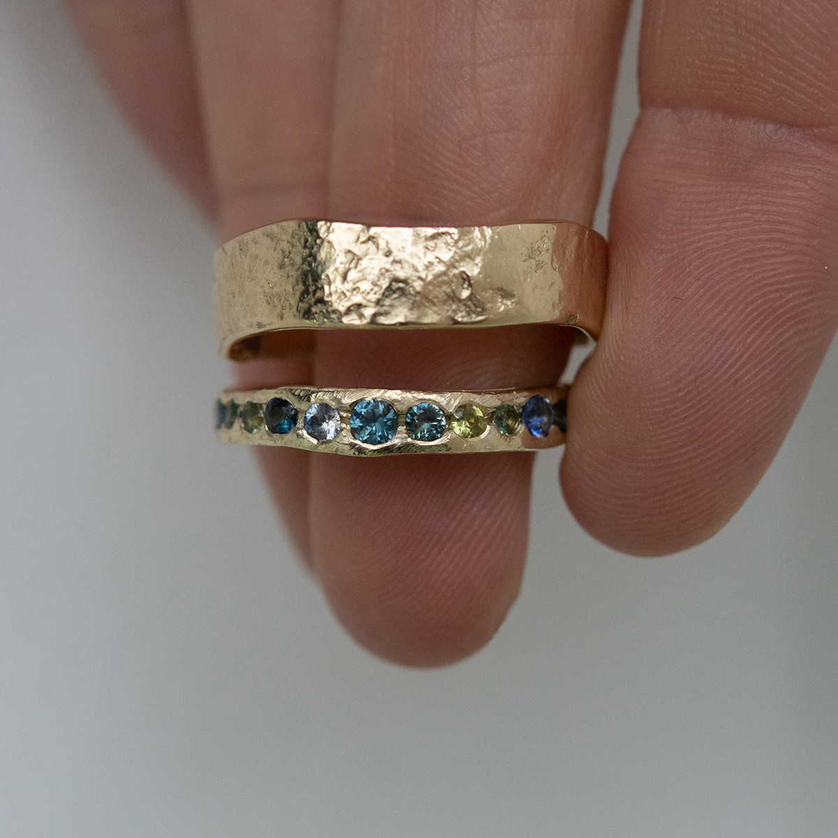 Emily Nixon: Stone Wide 9ct Gold Ring, tomfoolery