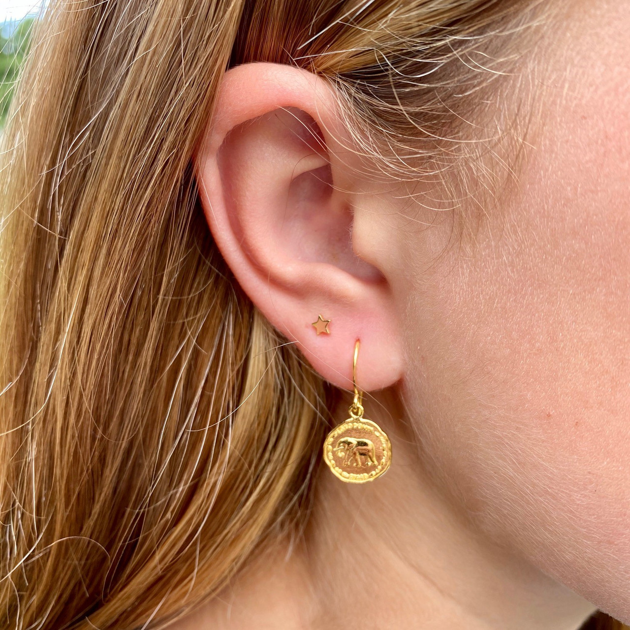 Reeves & Reeves: Elephant Coin Earrings, tomfoolery