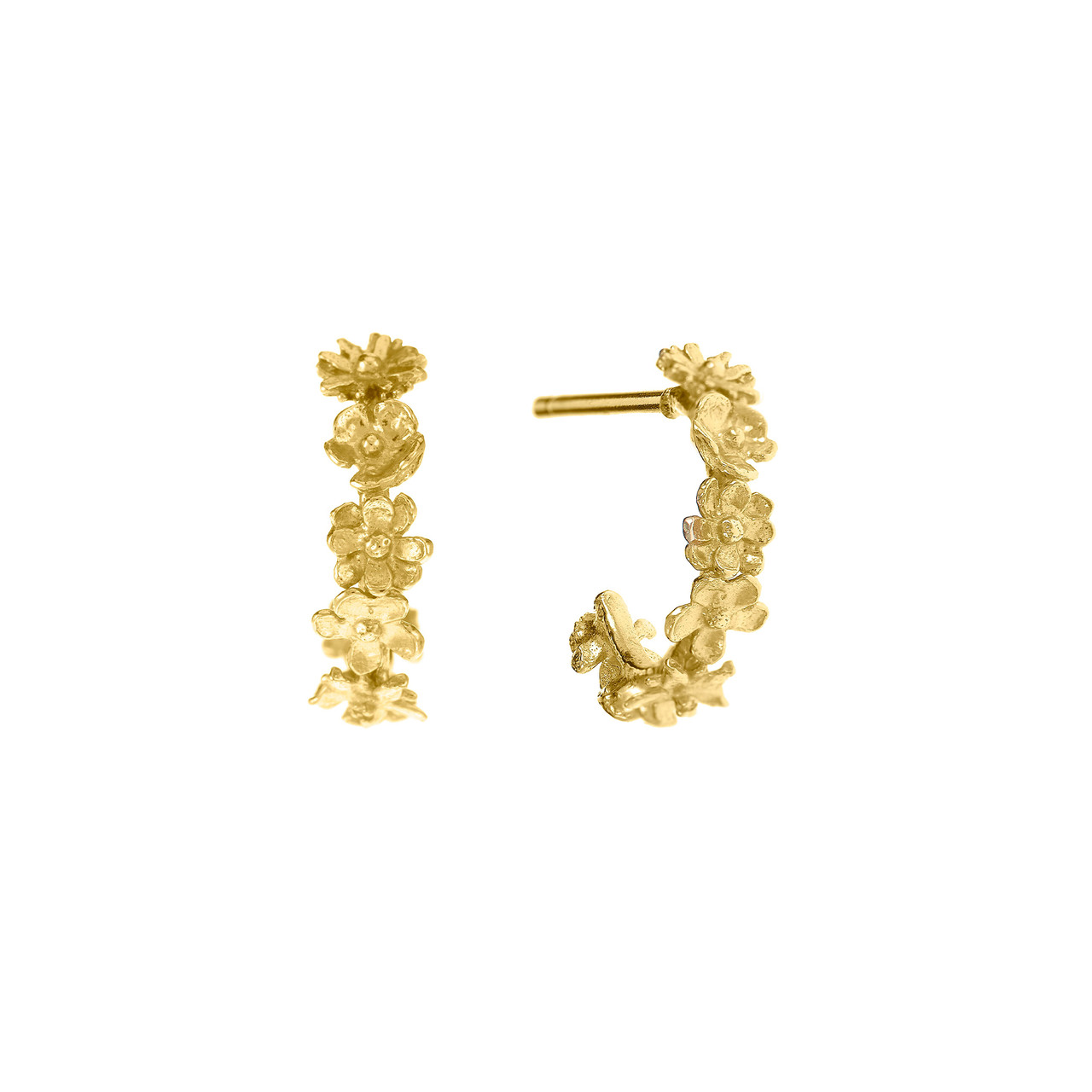 Alex Monroe: Floral Mini Hoop Earrings, Tomfoolery London