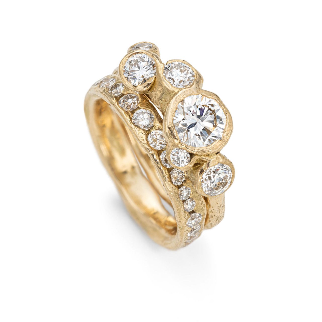 Emily Nixon: Crest White Cornish Bay Ring 18ct yellow gold, tomfoolery