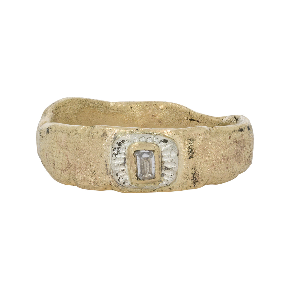 Franny E: Champagne Diamond Signature Band in 14ct Yellow Gold and Silver, tomfoolery