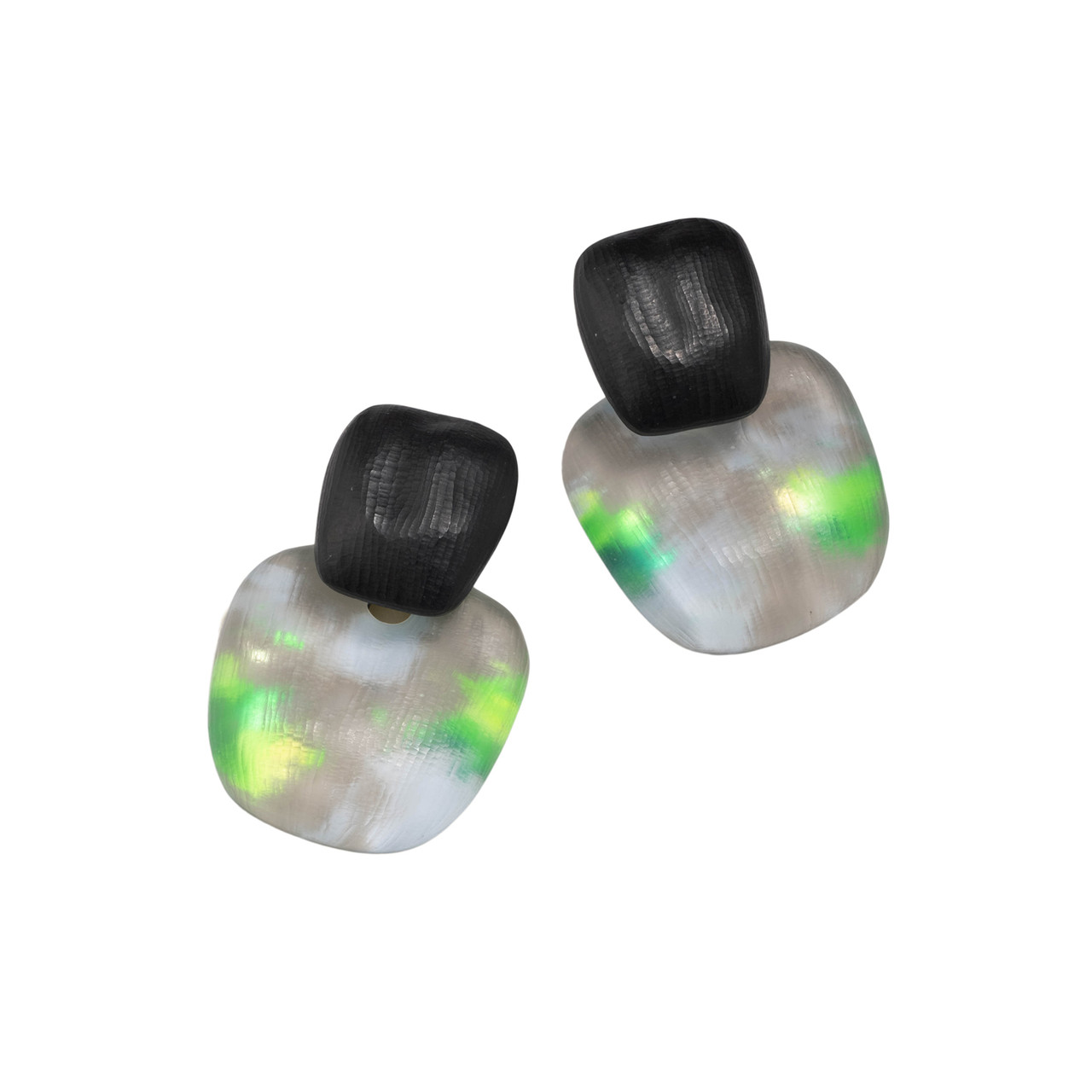 Alexis Bittar: Layered Soft Square Post Earrings, tomfoolery