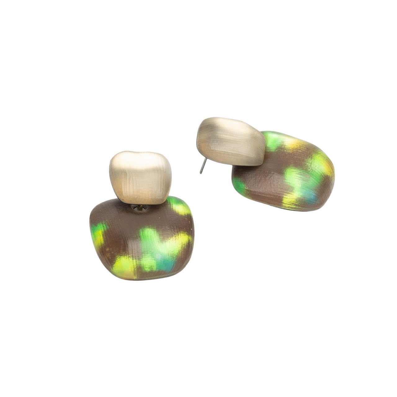 Alexis Bittar: Layered Soft Square Post Earrings, tomfoolery