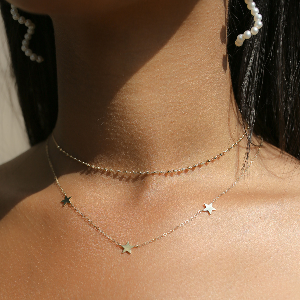 Venus Pearl 18ct Gold Vermeil Drop Choker Necklace | Jian London