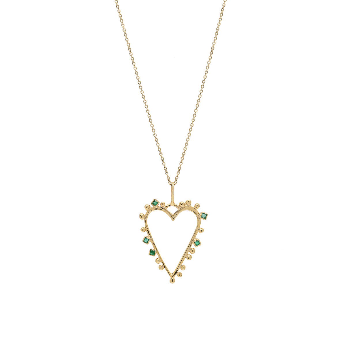 Fotini Psarouli: 14ct Long Emerald Heart, tomfoolery