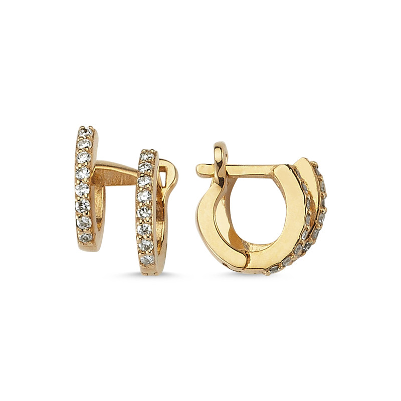 Lope Design: Double Mini Hoop in 14ct gold, tomfoolery