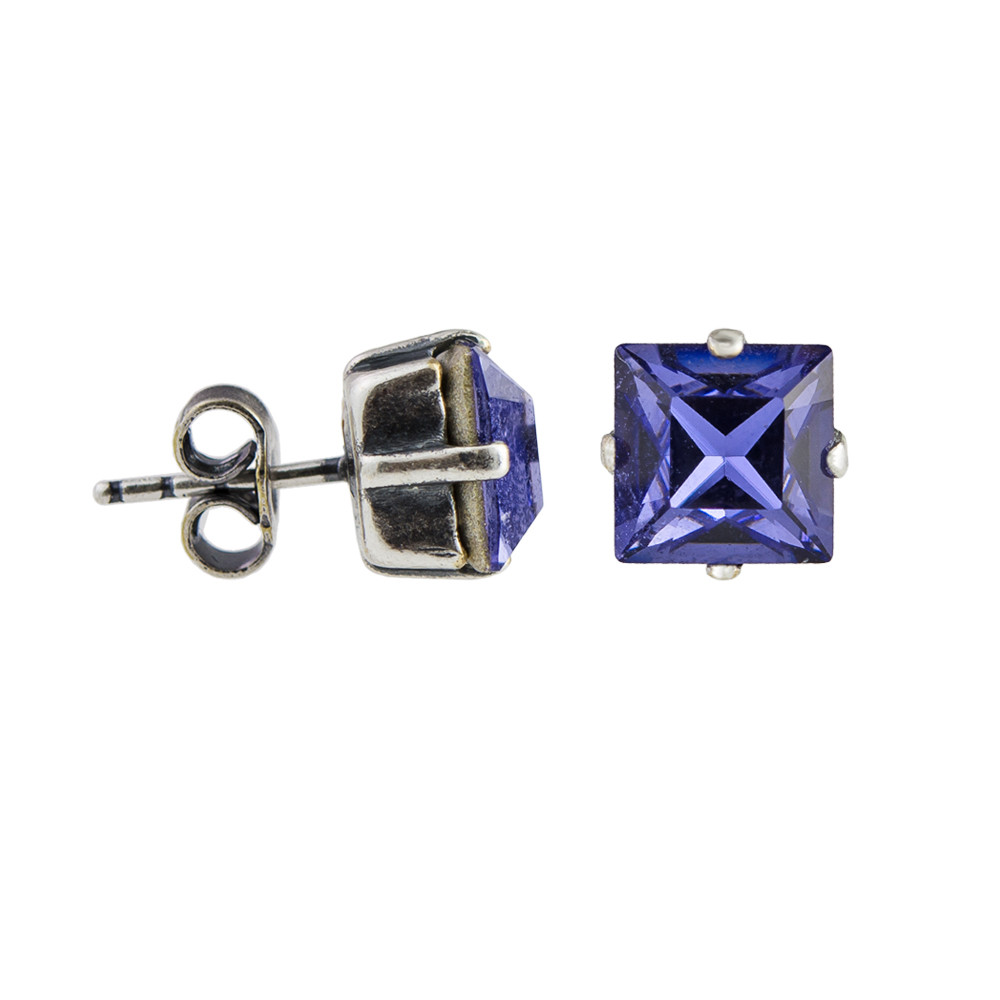 tomfoolery Square Crystal Stud Earrings