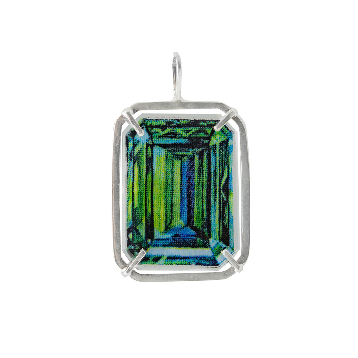 Joanna Manousis x tomfoolery london: Eva Gemstone Pendant Emerald, True Facets