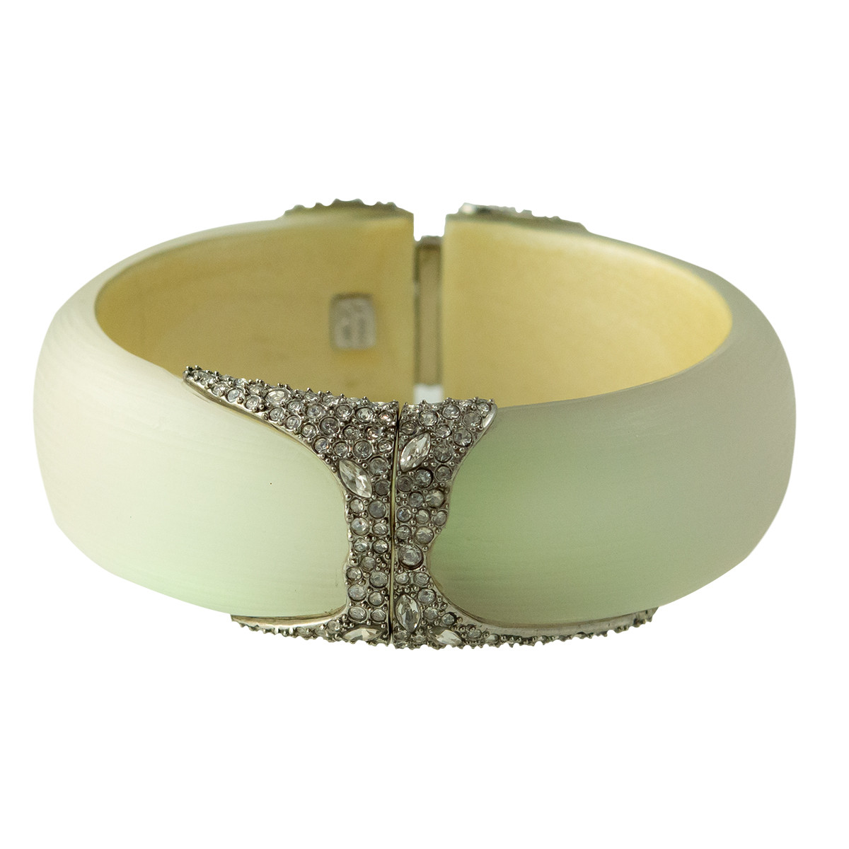 Alexis Bittar: Hinged Iridescent Lucite Bangle Bracelet, tomfoolery