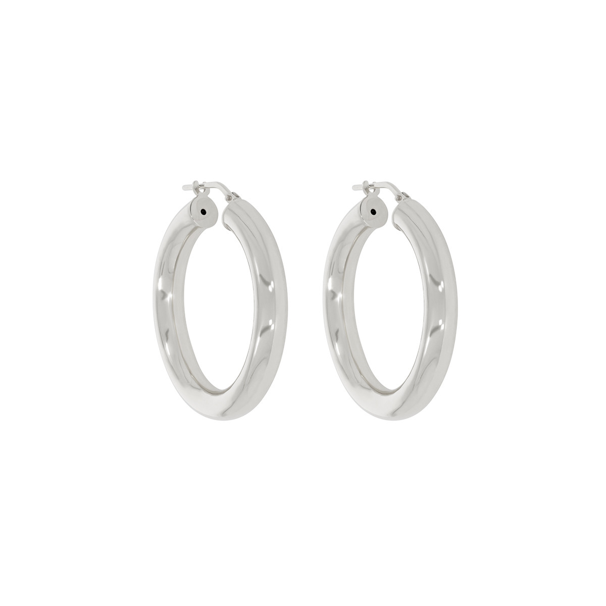 Tf Hoops: Large Chunky Tube Silver Hoop 33mm, tomfoolery