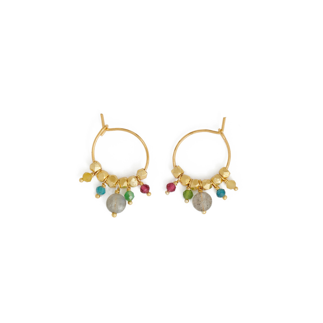 Untitledition: Pastiglia Mini Labradorite Hoop Earrings, tomfoolery