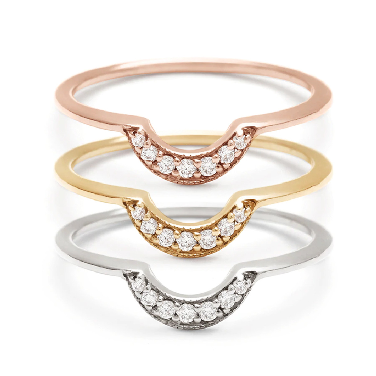 Anna Sheffield: White Diamond Tiny Crescent Band, tomfoolery