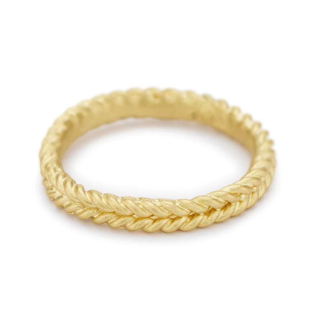 PRY Double Twisted Ring１９号 Gold Double Rope Wedding Band - Tomfoolery London