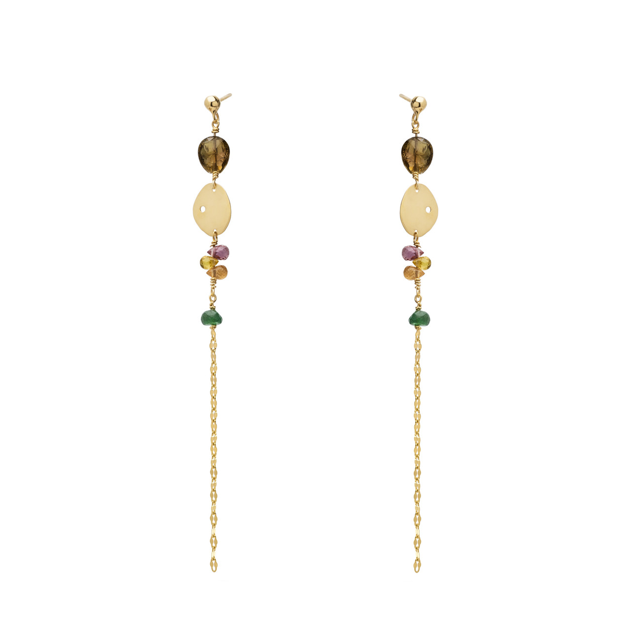 Fotini Psarouli: Tourmaline, Sapphire & Tsavorite Rain Earrings, tomfoolery