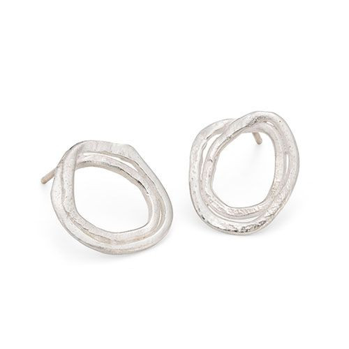 Pebble Circle Studs by Emily Nixon available online at tomfoolery london