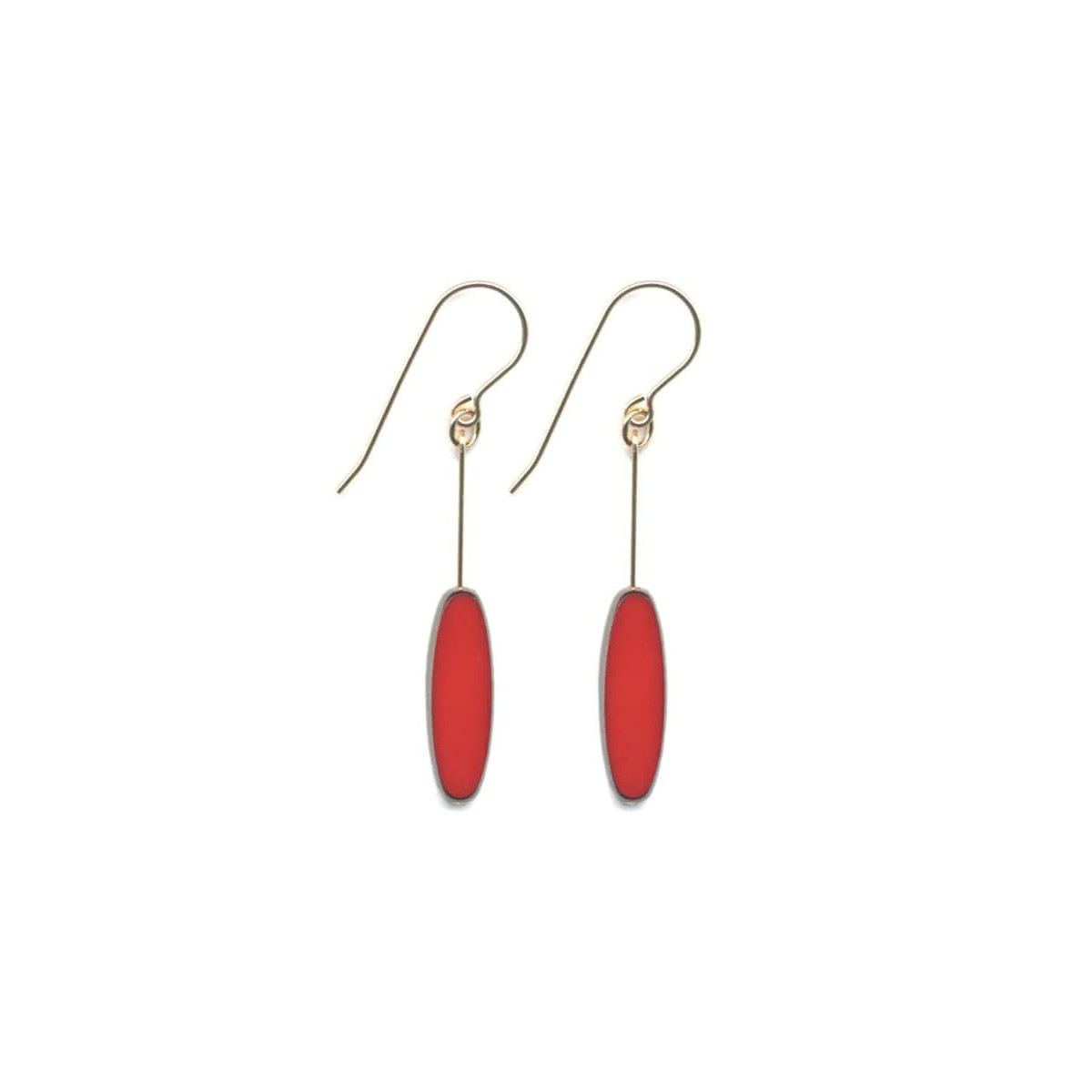 I. Ronni Kappos - Red Ellipse Earrings, tomfoolery london