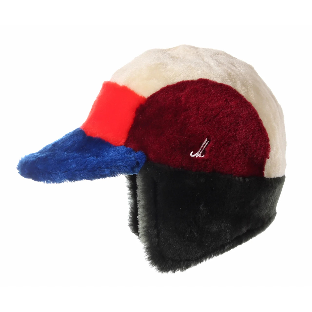 Muhlbauer: Beige, Red, Orange, Green and Royal Blue Unisex Fur Cap, tomfoolery london