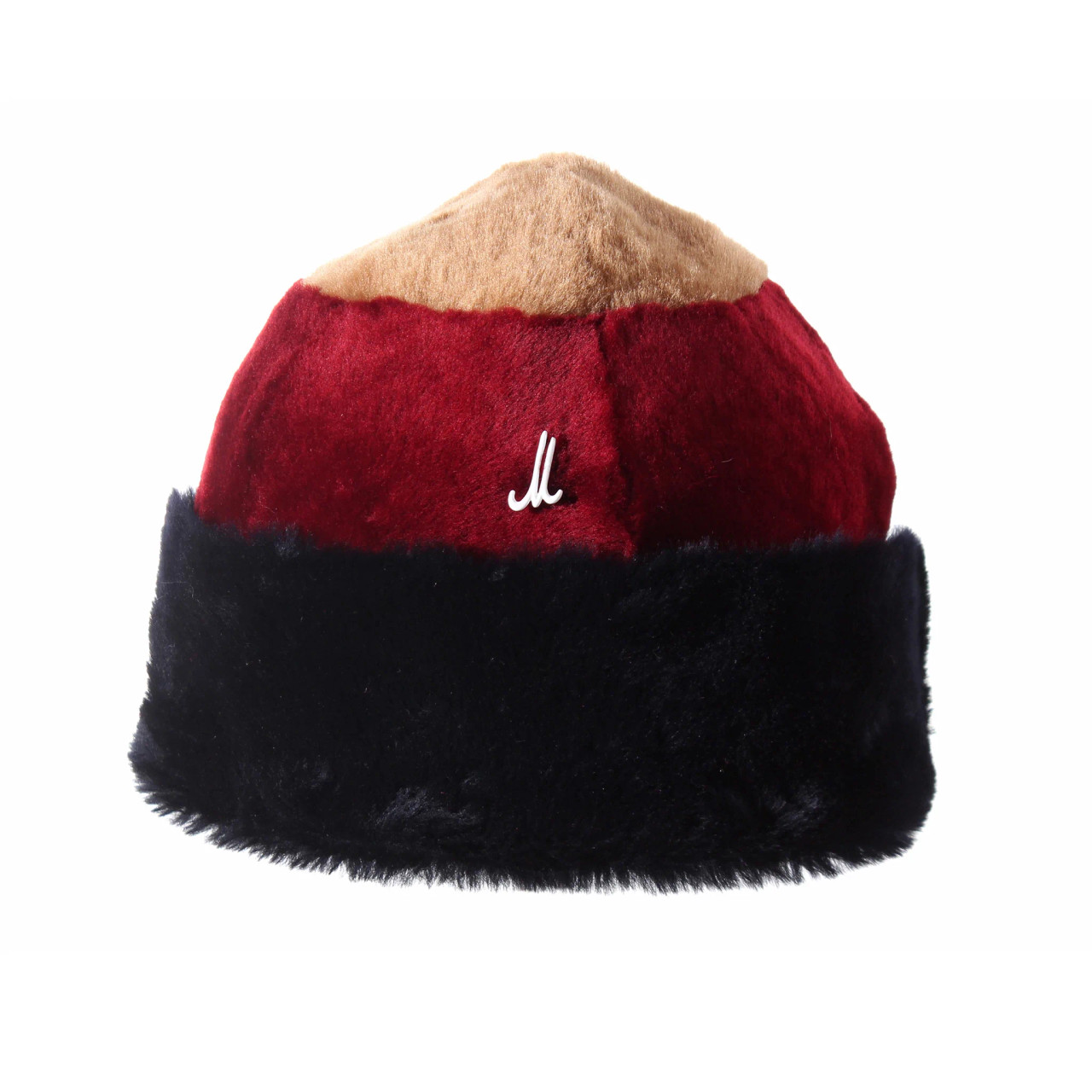 Muhlbauer: Beanie Hat in Camel, Dark Red and Dark Blue, tomfoolery london