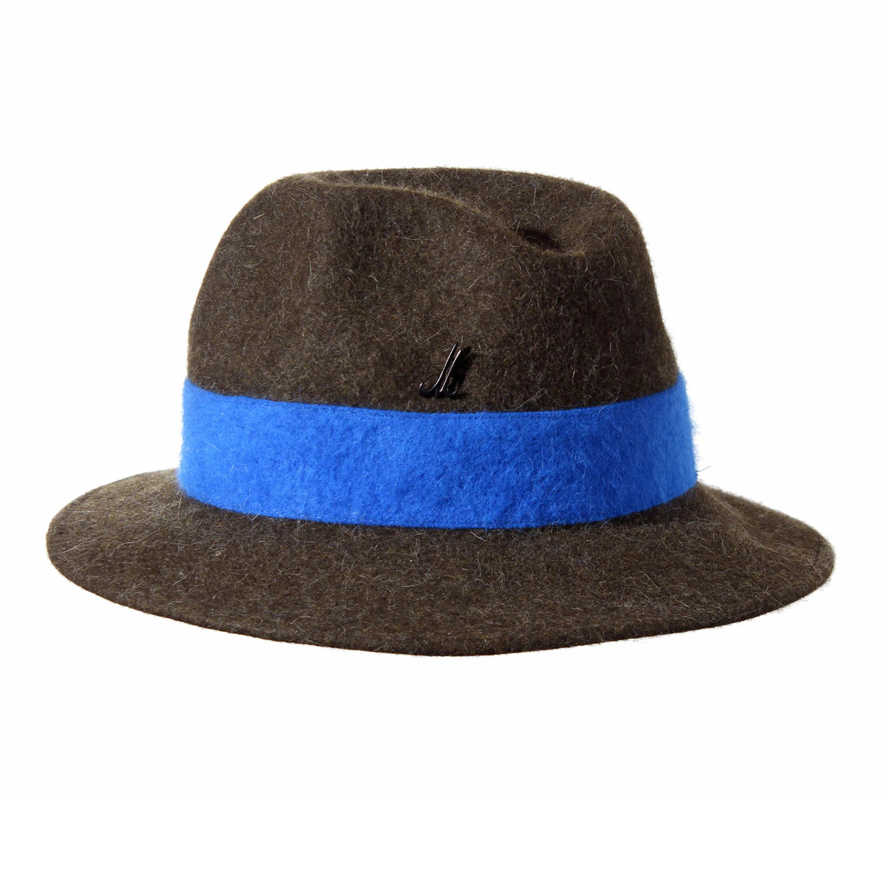 Muhlbauer: Olive Green and Royal Blue Unisex Brimmed Hat, tomfoolery london