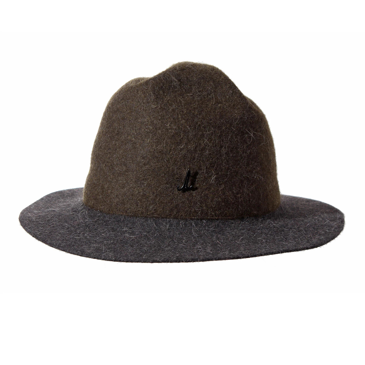 Muhlbauer: Olive Green and Anthracite Grey Unisex Mounty Hat, tomfoolery london