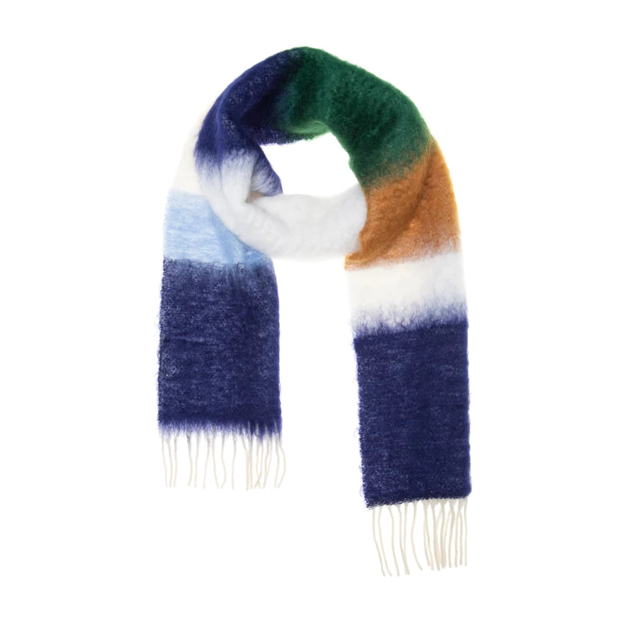 Lovat & Green: Multicolour Stripe Wool and Mohair Scarf, tomfoolery london