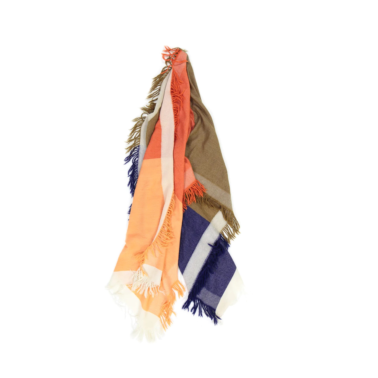 Mapoesie: Orange, Khaki and Blue Scarf, tomfoolery london