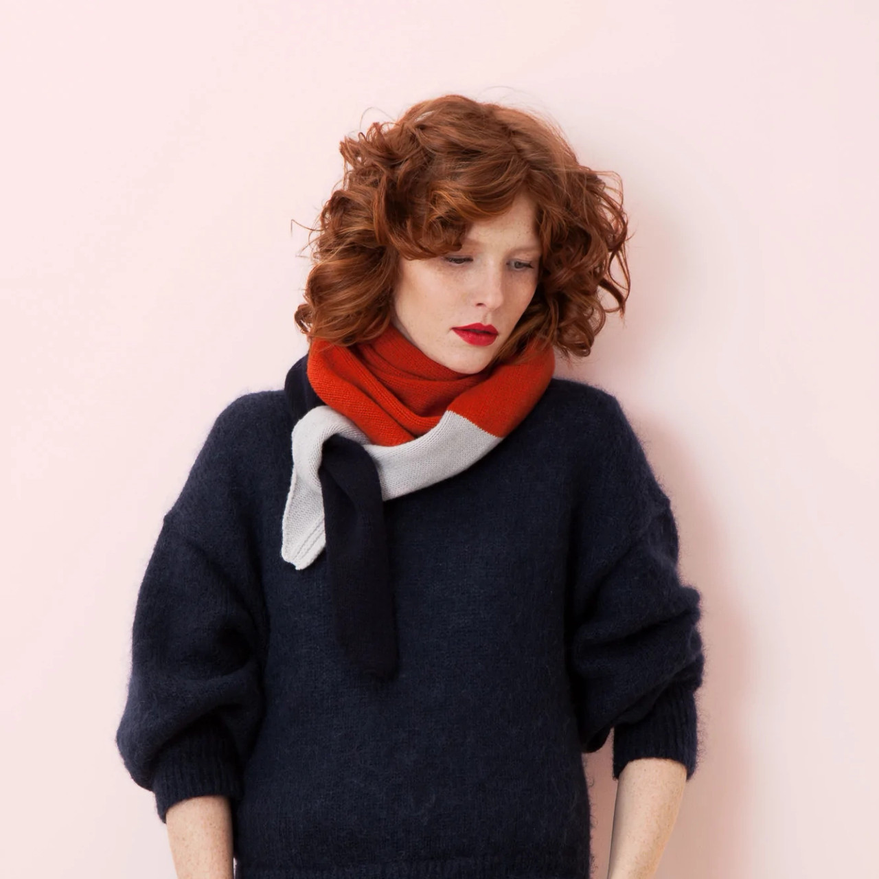 Mapoesie: Dark Orange Triangular Scarf, tomfoolery london