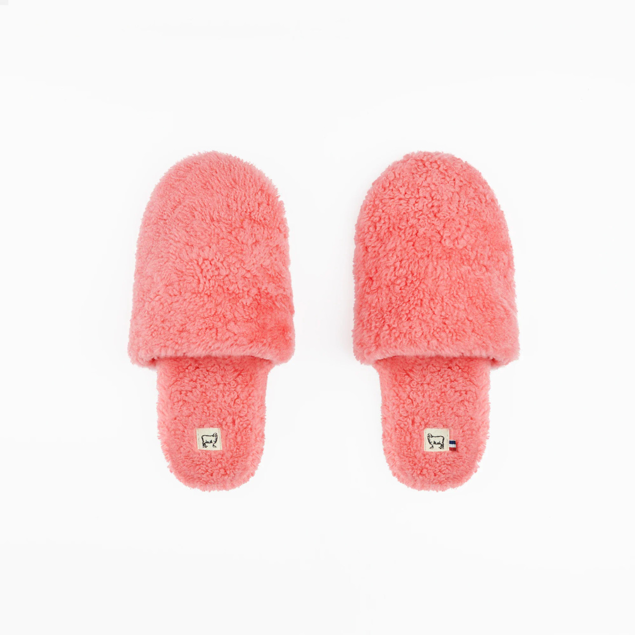Toasties Paris: Sheepskin Bubblegum Pink Hotel Slippers, tomfoolery london