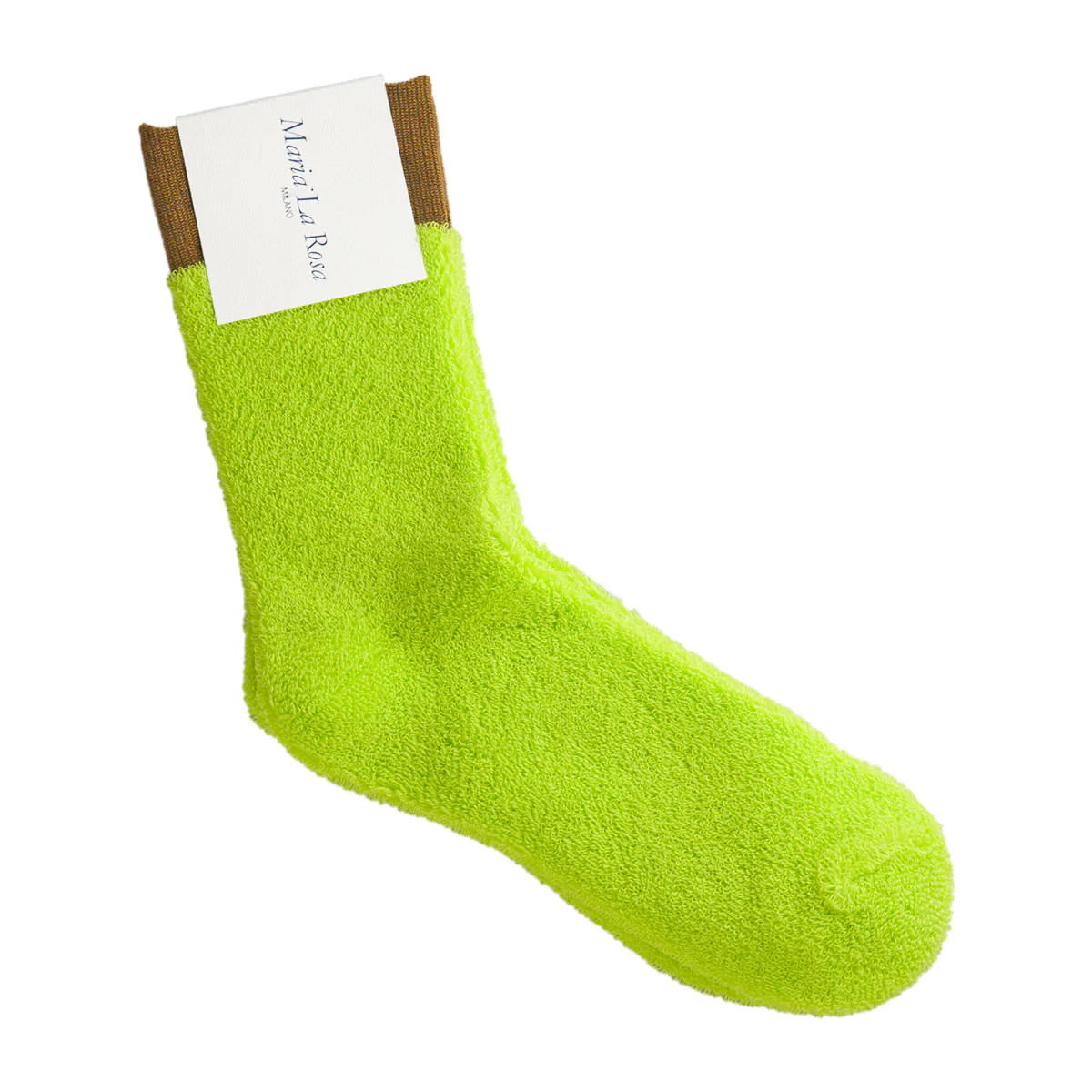 Maria La Rosa: Cosy Socks Fluo Yellow and Olive, tomfoolery